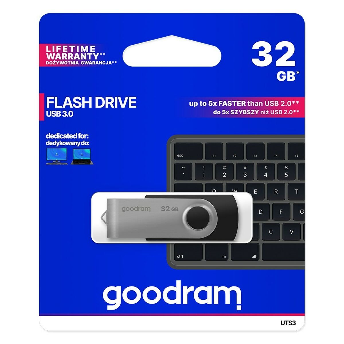 USB Pendrive GoodRam 5908267920824 USB 3.1 Black 16GB 32GB