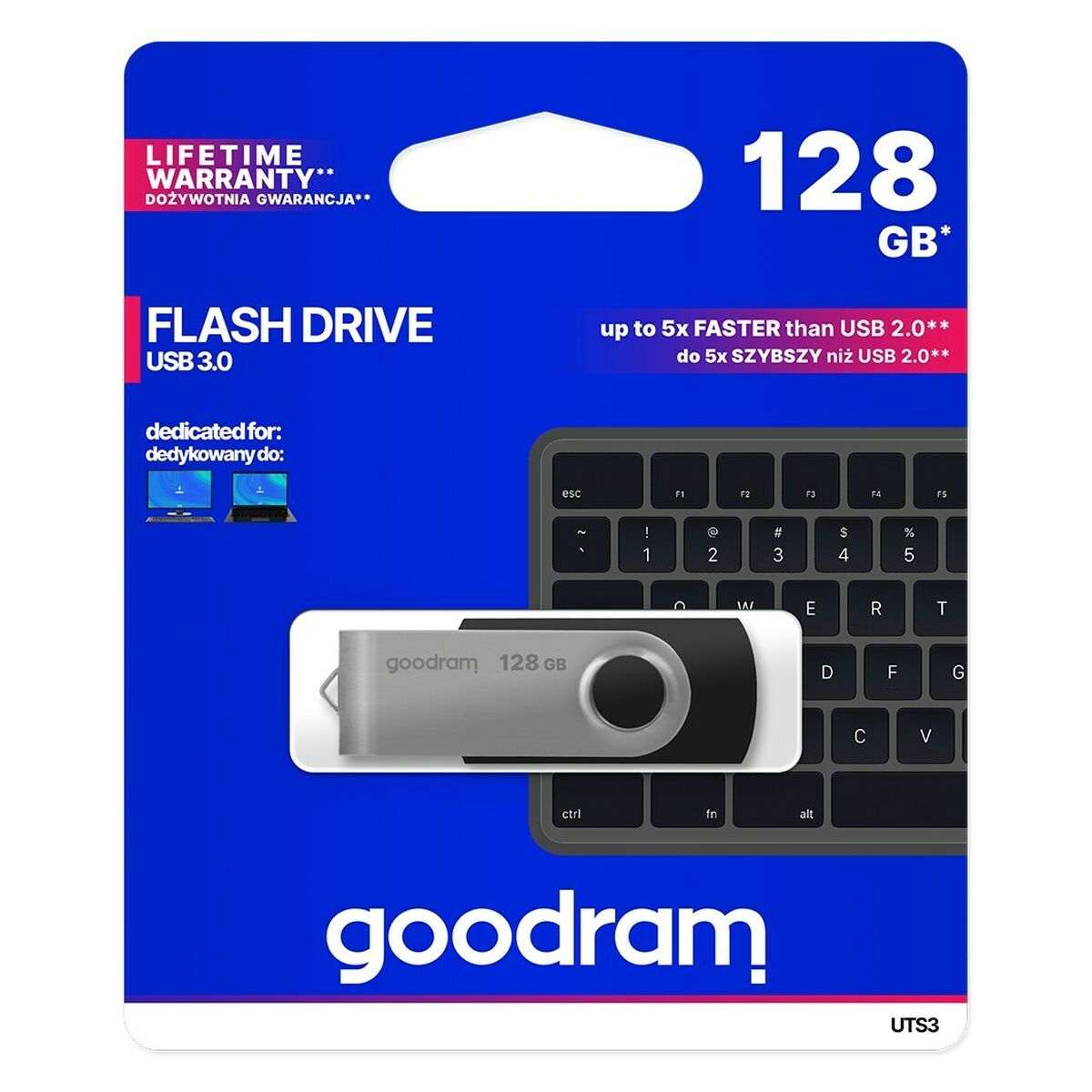 USB Pendrive GoodRam UTS3 USB 3.1 Schwarz 128 GB