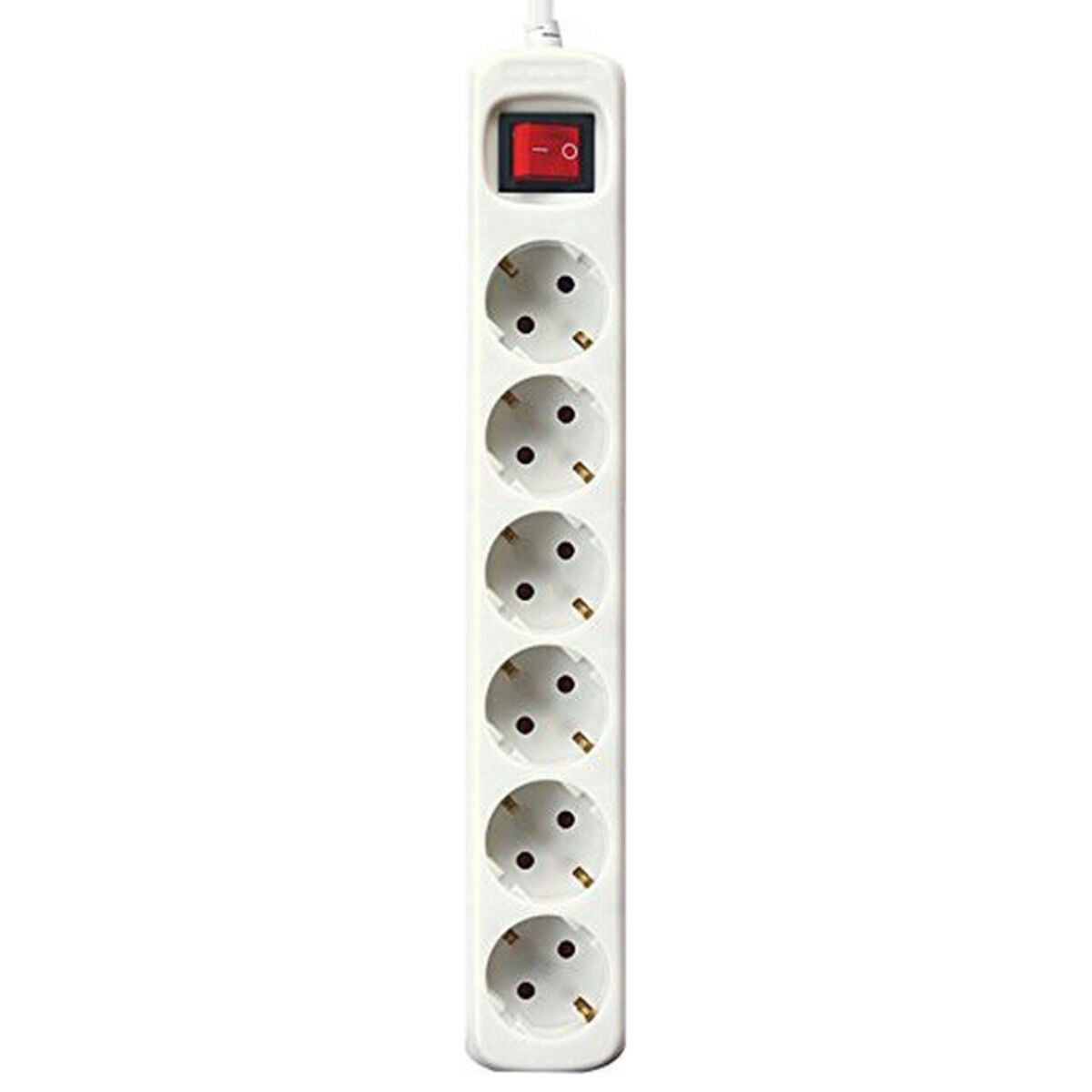 6-Outlet Power Strip with Switch Silver Electronics White