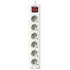 6-Outlet Power Strip with Switch Silver Electronics White