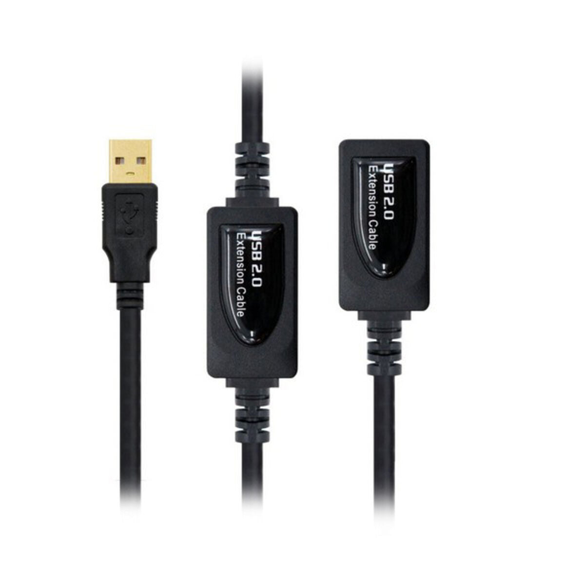 Extension cable with USB NANOCABLE 10.01.021 Black