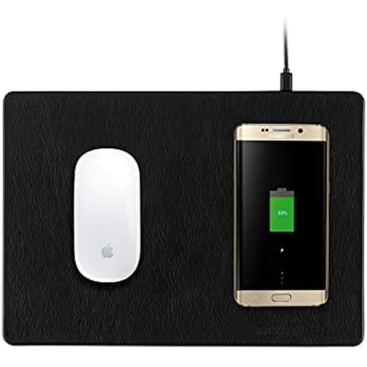 Mousepad with Qi Wireless Charger MiniBatt Power Pad Black