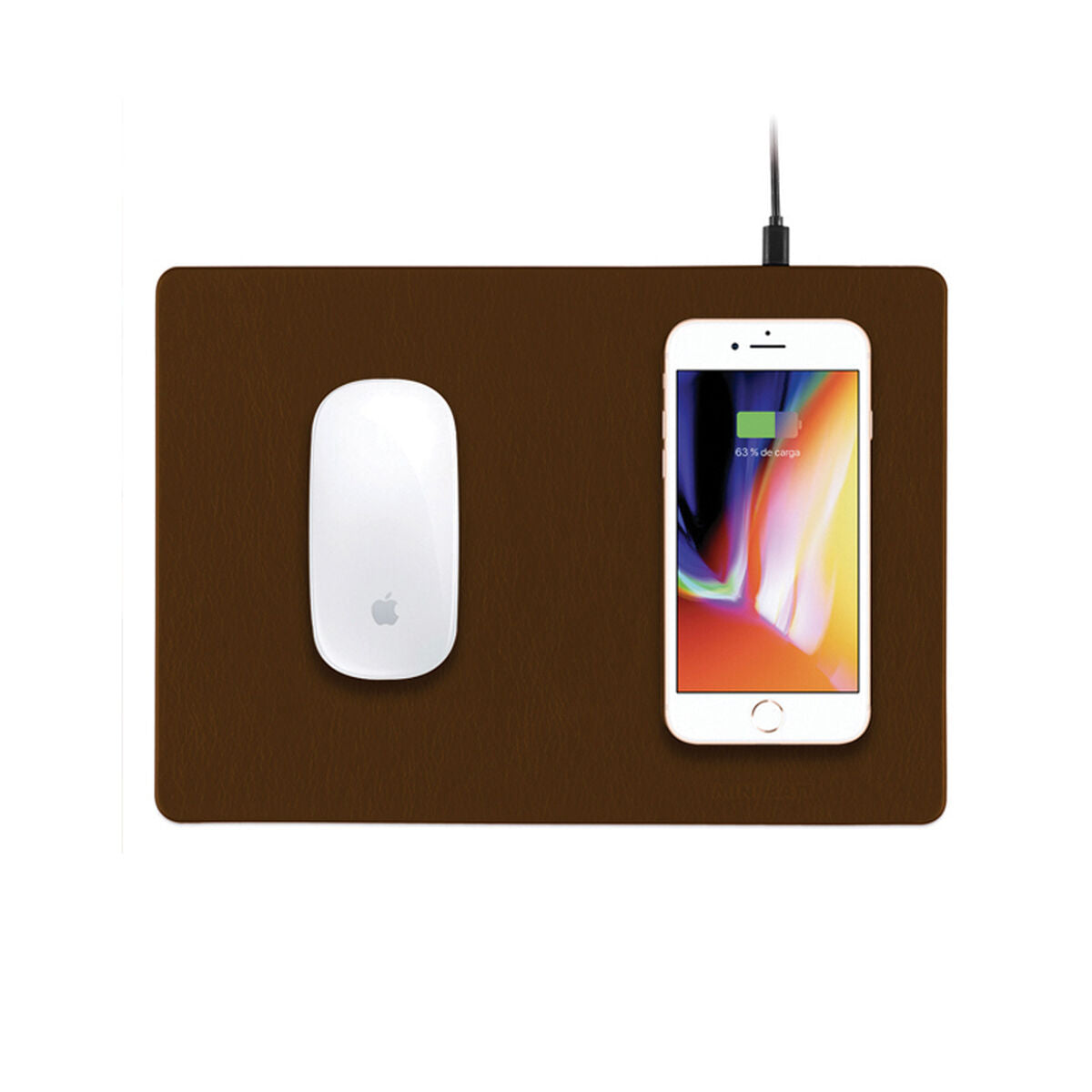 Mat with wireless charger MiniBatt Pad Brown