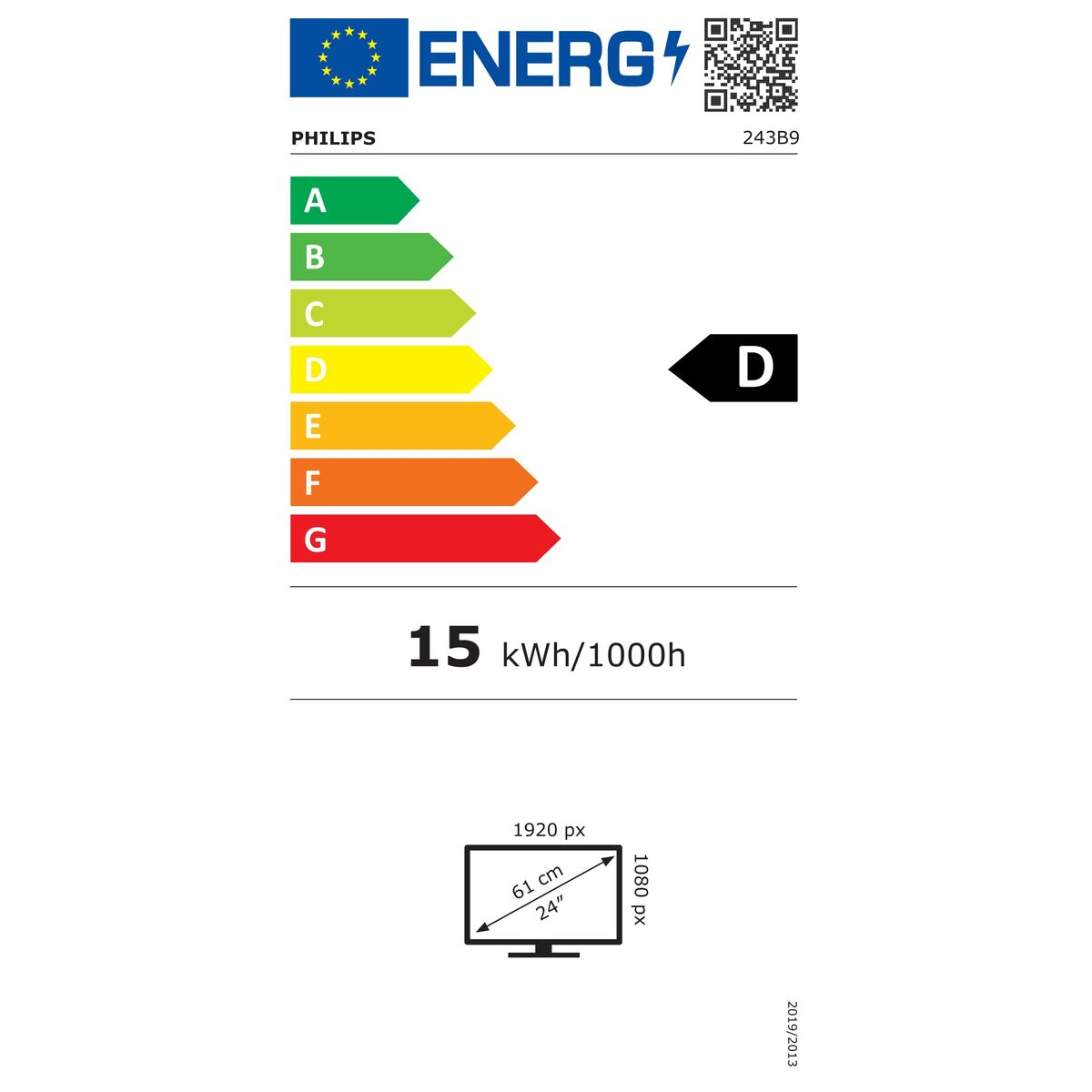 Full HD Monitor Philips 243B9 23.8" LED IPS Flicker free