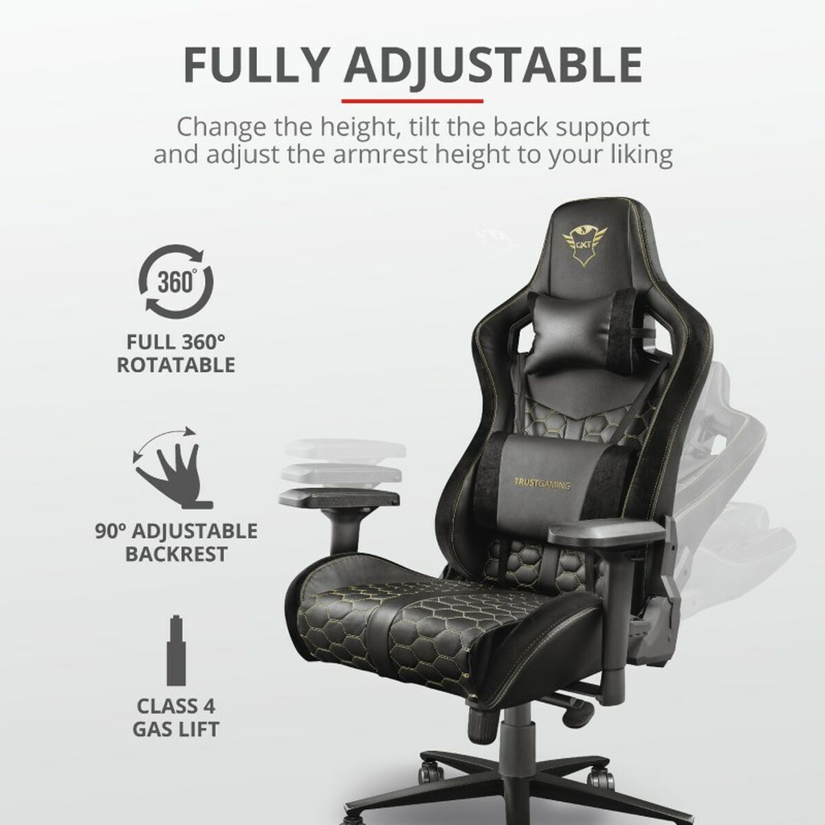 Gaming chair Trust GXT 712 Resto Pro Yellow Black