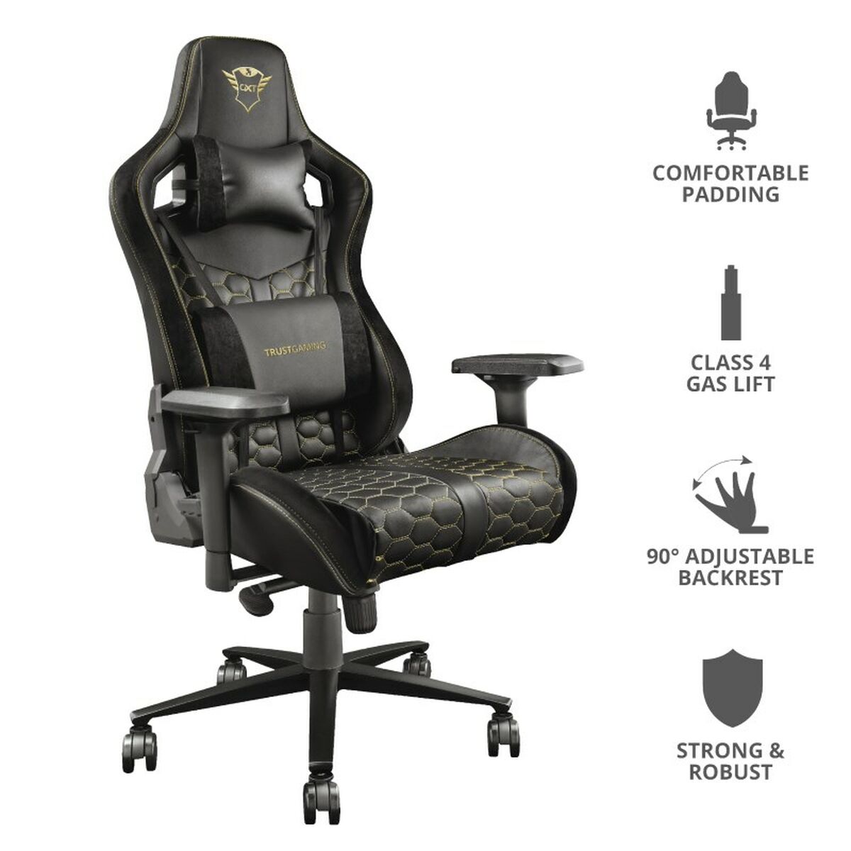 Gaming chair Trust GXT 712 Resto Pro Yellow Black