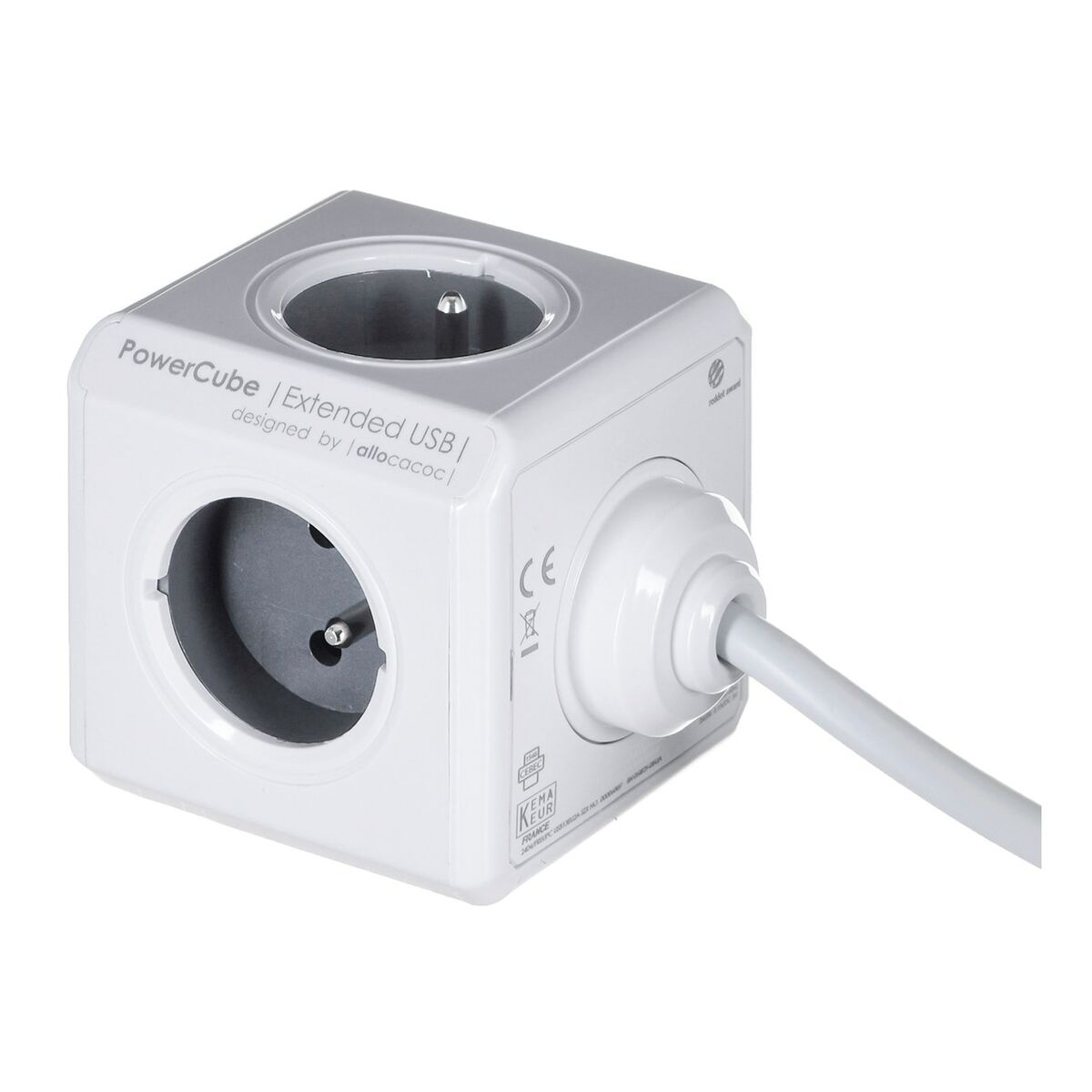 Cube with socket connection Allocacoc PowerCube Extended USB E(FR) (3 m)