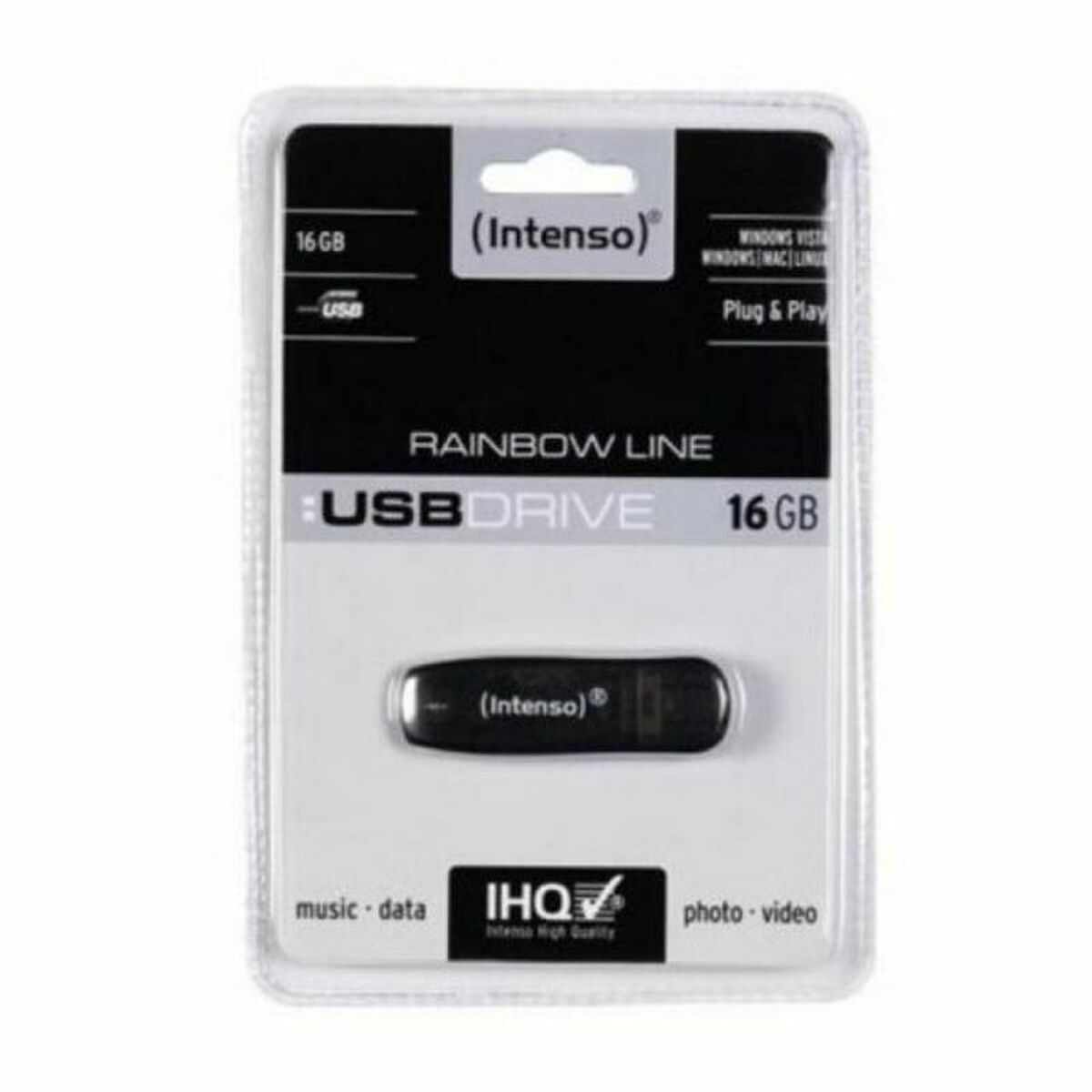 USB Pendrive INTENSO Rainbow Line 16 GB Black 16 GB USB Pendrive