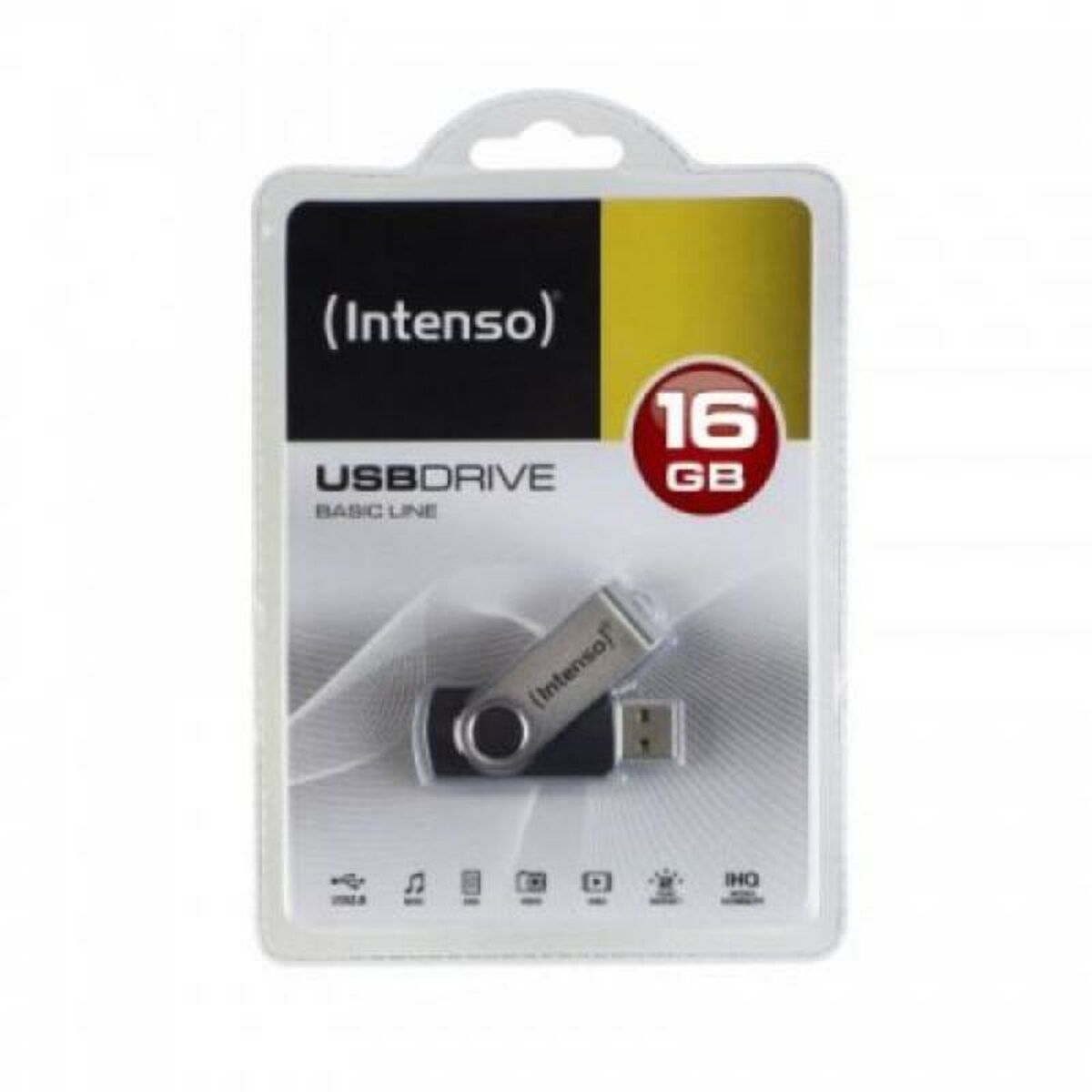 USB Pendrive INTENSO Basic Line 16 GB Black Silver 16 GB USB Pendrive