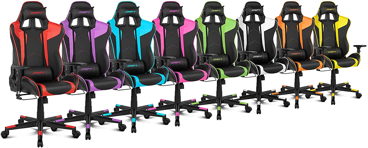 Gaming Chair DRIFT DR300 Yellow, White, Crimson, Orange, Red, Green or Blue