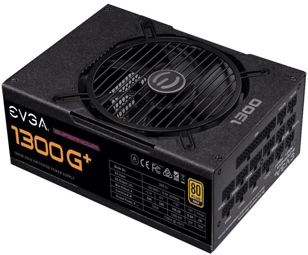 1300 Watt PC power supply EVGA SuperNOVA 1300 G+ 1300W 80 Plus Gold