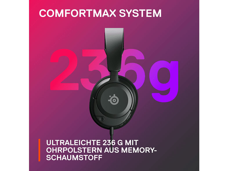 Kabelgebundenes Gaming Headset mit Mikrofon SteelSeries Arctis Nova 7P schwarz