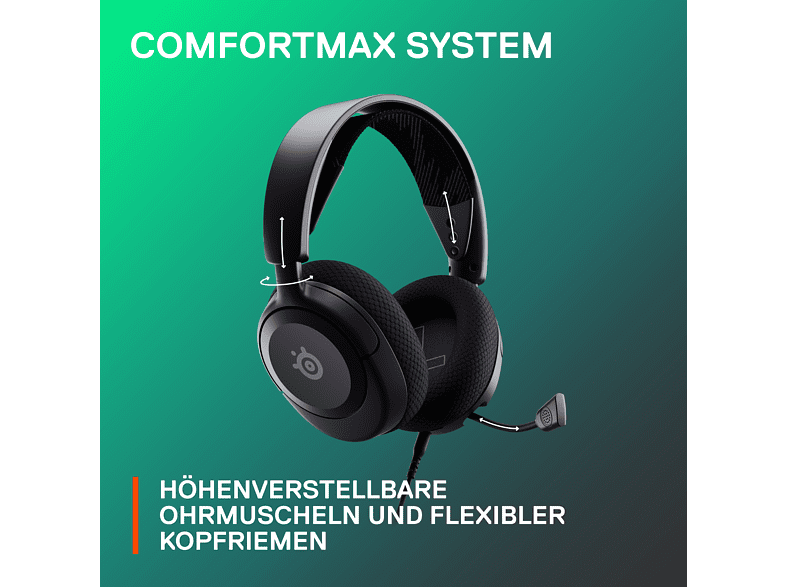 Kabelgebundenes Gaming Headset mit Mikrofon SteelSeries Arctis Nova 7P schwarz