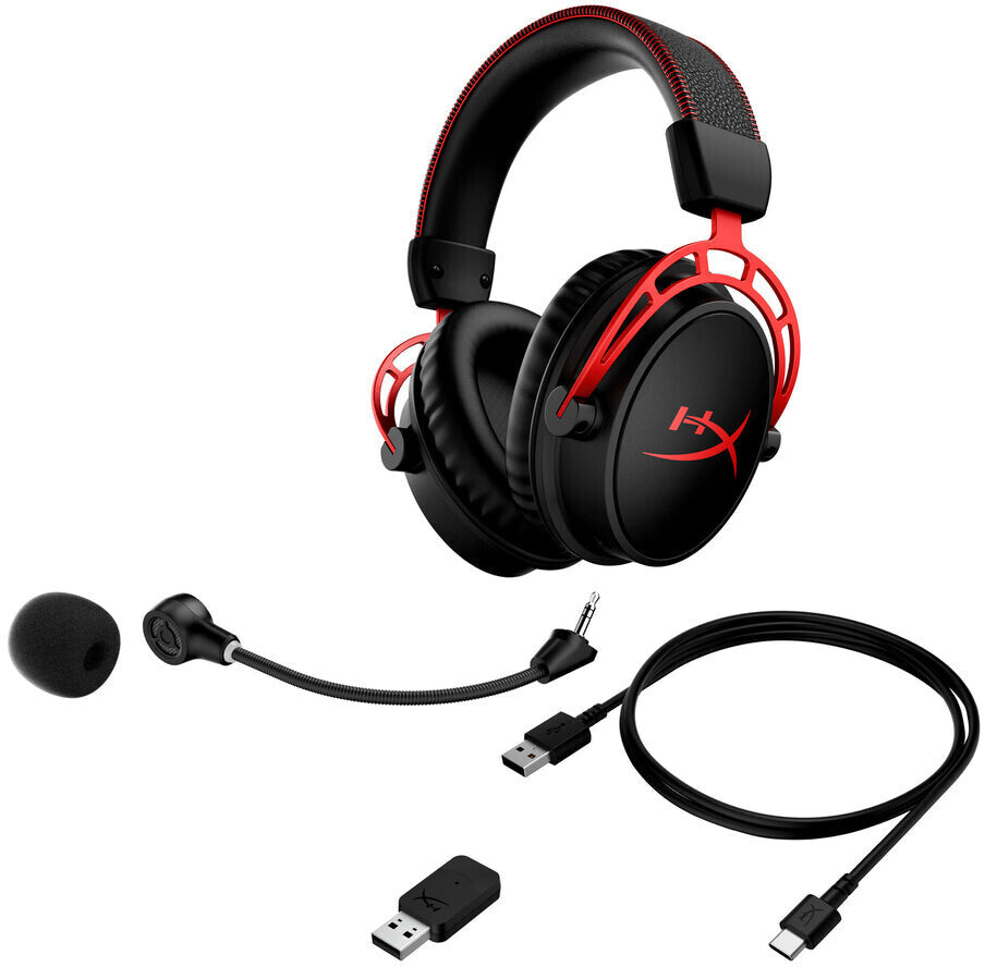 Kabelloses Funk Gaming Headset mit Mikrofon HyperX Cloud Alpha Wireless (Schwarz-Rot)