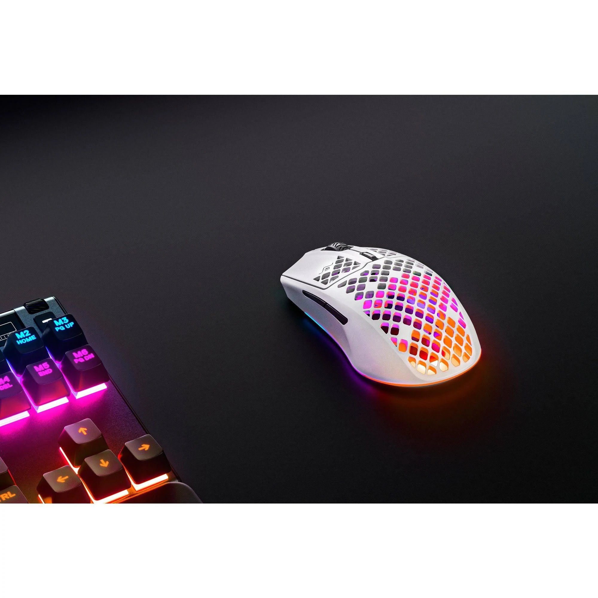 Kabellose Bluetooth Gaming Maus mit Beleuchtung SteelSeries Aerox 3 Weiß