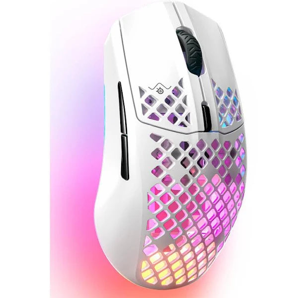 Wireless Bluetooth gaming mouse with lighting SteelSeries Aerox 3 White