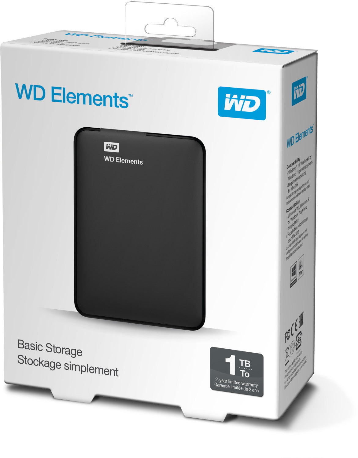 External USB hard drive Western Digital Elements Portable 1TB (WDBUZG0010BBK-EESN) 2.5"